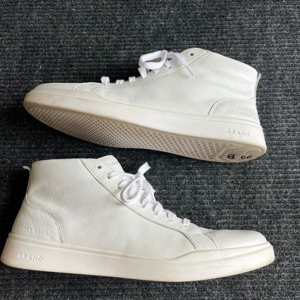 Cole Haan Grand Crosscourt High Top Men 11.5 White Leather Sneaker Preppy career